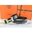 Quality Hermes Reversible Belt Black/Black Ostrich Stripe Leather With 18K White Gold H Buckle QY02097