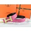 Replica AAAAA Hermes Reversible Belt Pink/Black Togo Calfskin With 18k Silver Wave Stripe H Buckle QY01107