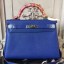 Replica Hermes Blue Electric Clemence Kelly 28cm Bag QY01144