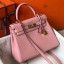 Replica Hermes Pink Clemence Kelly 25cm GHW Handbag QY02265