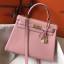 Replica Hermes Pink Clemence Kelly 28cm Handbag QY00995