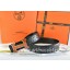 Replica Hermes Reversible Belt Black/Black Ostrich Stripe Leather With 18K Brown Gold Width H Buckle QY01747