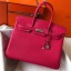 Replica Hermes Rose Red Clemence Birkin 35cm Handbag QY01571