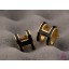 Replica Lacquered Hermes Pop H Black Earrings in Yellow Gold QY00931
