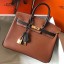 Replica Luxury Hermes Bi-Color Birkin 25cm Handbag In Brown/Black Clemence Leather QY01104