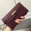 Replica Luxury Hermes Kelly Ghillies Wallet In Bordeaux Swift Leather QY02035