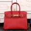 Top Hermes Birkin 30cm 35cm Bag In Red Epsom Leather QY01531