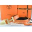 Top Hermes Reversible Belt Orange/Black Ostrich Stripe Leather With 18K Gold Weave Stripe H Buckle QY02235