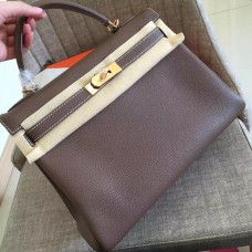 Best 1:1 Hermes Etoupe Clemence Kelly Retourne 32cm Handmade Bag QY00578