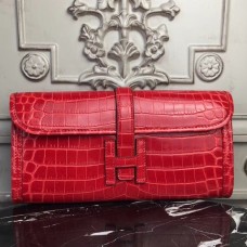 Best 1:1 Hermes Jige Elan 29 Clutch In Red Crocodile Leather QY01325