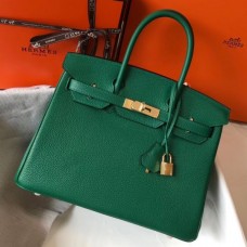 Best Hermes Malachite Clemence Birkin 30cm Handbag QY02229