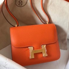 Best Quality Imitation Hermes Mini Constance 18cm Orange Epsom Bag QY01108