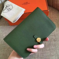 Copy Hermes Dark Green Dogon Duo Combined Wallet QY00344