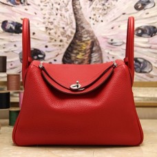 Copy Hermes Red Clemence Lindy 30cm Bag QY00590