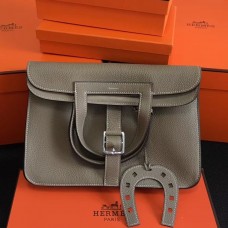 Fake Cheap Hermes Halzan Bag In Grey Clemence Leather QY01477