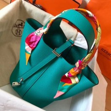 Fake Hermes Blue Paon Picotin Lock MM 22cm Handmade Bag QY02220