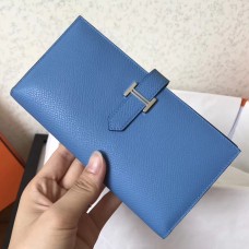 Fashion Imitation Hermes Blue Jean Epsom Bearn Gusset Wallet QY01253