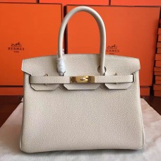 Hermes Beige Clemence Birkin 30cm Handmade Bag QY00773