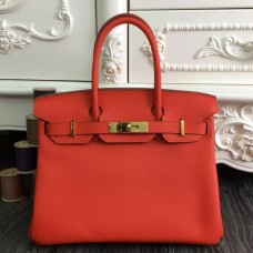 Hermes Birkin 30cm 35cm Bag In Orange Clemence Leather QY00535