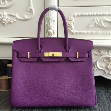Hermes Birkin 30cm 35cm Bag In Purple Clemence Leather QY01092