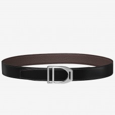 Hermes Etrier Buckle Belt &amp; Chocolate Clemence 32 MM Strap QY02032