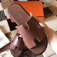 Hermes Izmir Sandals In Camarel Swift Leather QY00469