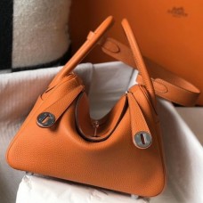 Hermes Lindy 26cm Bag In Orange Clemence With PHW QY01660