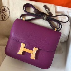 Hermes Mini Constance 18cm Cyclamen Epsom Bag QY02397