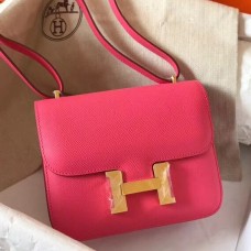 Hermes Mini Constance 18cm Rose Lipstick Epsom Bag QY01378