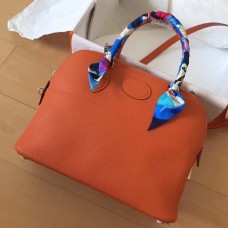 Hermes Orange Clemence Bolide 35cm Handmade Bag QY01106