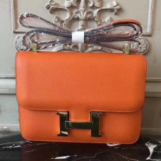 Hermes Orange Constance MM 24cm Epsom Leather Bag QY01077