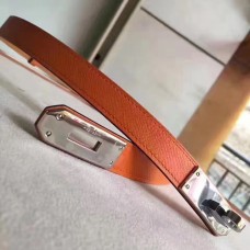 Hermes Orange Epsom Kelly Belt With Palladium Hardware QY01797