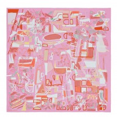Hermes Pink Modernisme Tropical Scarf 140cm QY00390