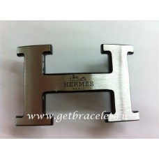 Hermes Reversible Belt 18K Black Silver With Logo Buckle QY00067
