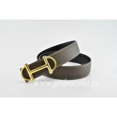 Hermes Reversible Belt Brown/Black Anchor Chain Togo Calfskin With 18k Gold Buckle QY02302