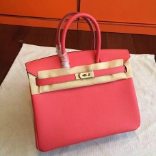 Hermes Rose Red Epsom Birkin 25cm Handmade Bag QY01113