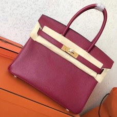 Hermes Ruby Epsom Birkin 30cm Handmade Bag QY00109