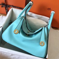 Hot Copy Hermes Blue Atoll Lindy 26cm Swift Handmade Bag QY00354