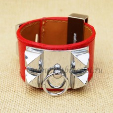 Imitation Hermes Collier de Chien Bracelet Red Silver Red Silver QY01948