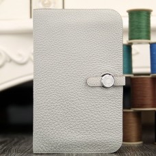 Imitation High Quality Hermes Dogon Combine Wallet In White Leather QY00014