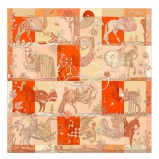 Replica Hermes Beige Della Cavalleria Favolosa Silk Twill Scarf QY00616