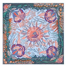Replica Hermes Blue Flowers of South Africa Silk Scarf QY00401
