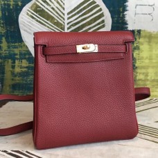 Replica Hermes Bordeaux Clemence Kelly Ado PM Backpack QY01967