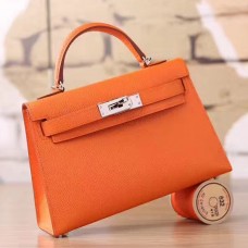 Replica Hermes Orange Epsom Kelly Mini II 20cm Handmade Bag QY00101