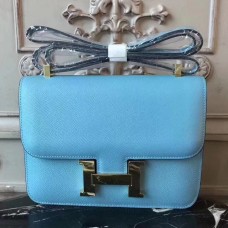 Top Hermes Blue Atoll Constance MM 24cm Epsom Leather Bag QY00214