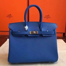 Top Hermes Blue Epsom Birkin 25cm Handmade Bag QY00600