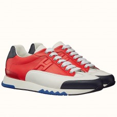 Top Hermes Trail Sneaker In Red/White Calfskin QY00311